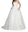 Davinci Bridal Glitter Tulle Ball Gown In Ivory In White