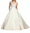 Davinci Bridal Sleek Mikado A-line Gown In Ivory In Neutral