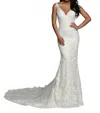 Davinci Bridal V-neck Wedding Gown In Ivory In White