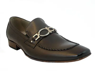 Pre-owned Davinci Men's  Sc9994 Italian Slip On Dressy Shoes In Brown