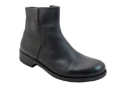 Pre-owned Davinci Men's Italian Leather Ankle Boots 1041 Black By Brumas