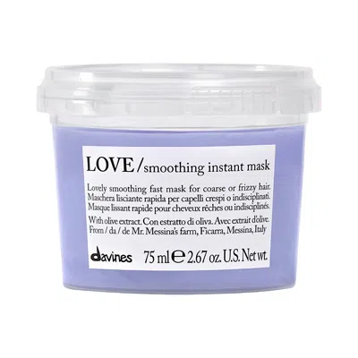 Davines Mini Love Smoothing Instant Hair Mask For Frizzy Hair 2.67 oz/ 75 ml In White