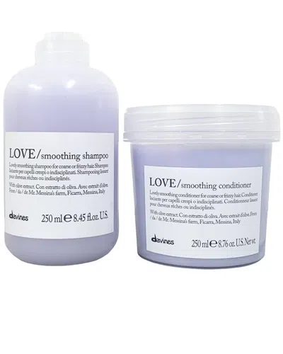 Davines Unisex Love Smoothing Shampoo & Conditioner Set In Purple