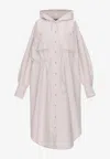 Dawei Hooded Long-sleeved Dress In Pink