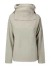 Dawei High Neck Ribbed Sweater In Beige