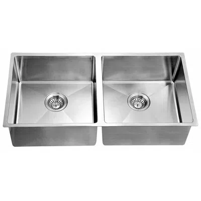 Dawn 34" L X 17" W Handmade Double Basin Single Bowl 304 Stainless Steel Undermount Kitchen Sink In Polised Satin