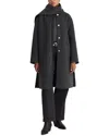 Dawn Levy Claude Double Face Scarf Coat In Black