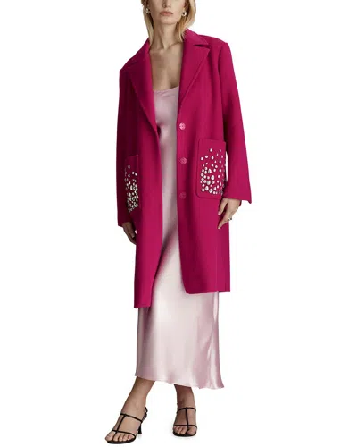 Dawn Levy Colette Wool-blend Coat In Pink