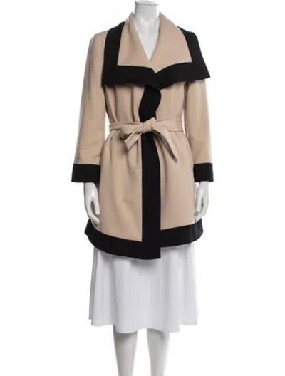 Pre-owned Dawn Levy Colorblock Pattern Coat In Neutrals