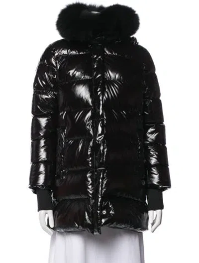 Pre-owned Dawn Levy Down Coat In Black