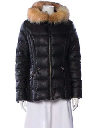 Pre-owned Dawn Levy Faux Fur Jacket In Gray