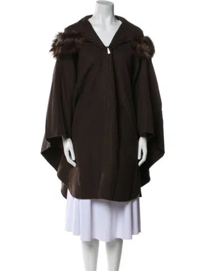 Pre-owned Dawn Levy Fox Fur Coat In Brown