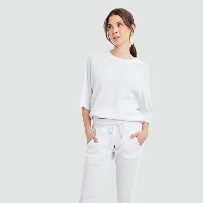 Dawn Levy Jamie Waffle Tapered Jogger In White