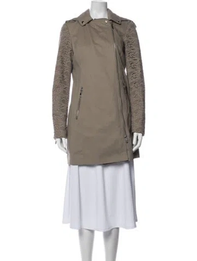 Pre-owned Dawn Levy Lace Pattern Coat In Neutrals