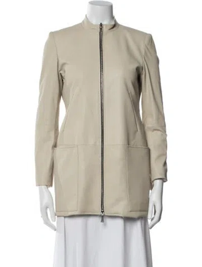 Pre-owned Dawn Levy Leather Jacket In Brown