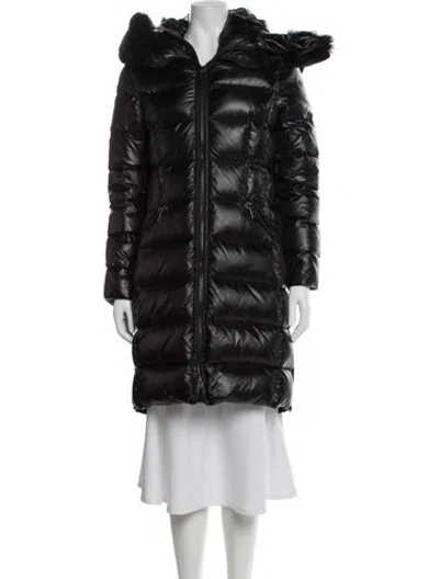 Pre-owned Dawn Levy Nylon Down Coat In Black