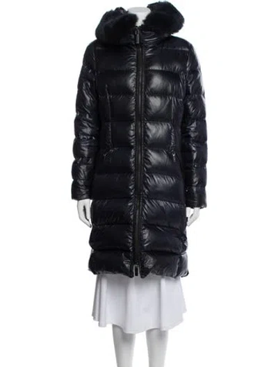 Pre-owned Dawn Levy Nylon Down Coat In Blue
