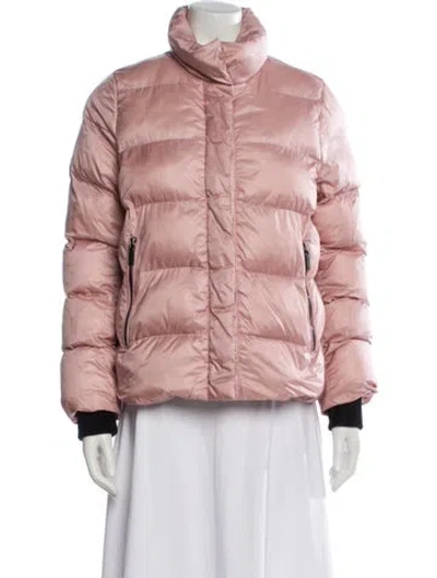 Pre-owned Dawn Levy Nylon Down Coat In Pink