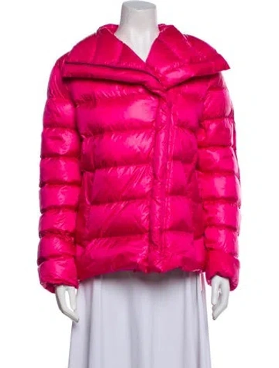 Pre-owned Dawn Levy Nylon Down Coat W/ Tags In Pink