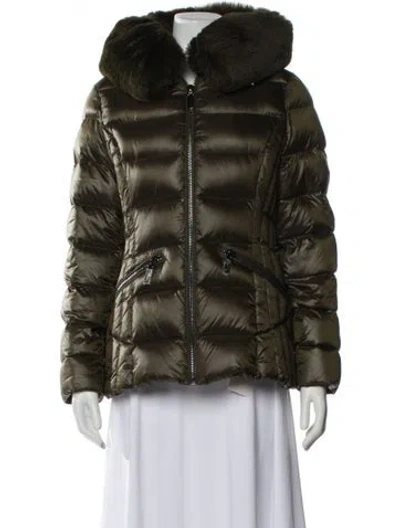 Pre-owned Dawn Levy Nylon Down Jacket In Green