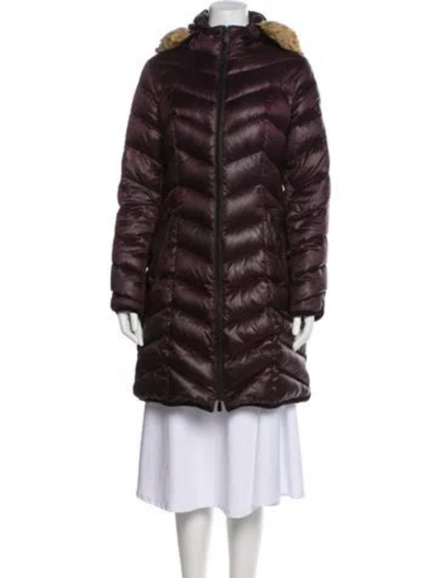 Pre-owned Dawn Levy Striped Down Jacket In Brown
