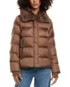 Dawn Levy Tf Dnu  Vera Down Fur Trim Jacket In Brown