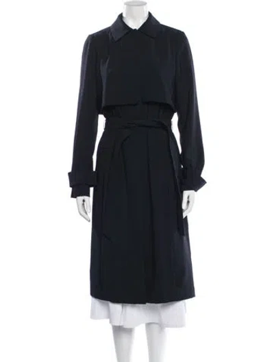 Pre-owned Dawn Levy Trench Coat In Blue