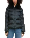 Dawn Levy Vera Down Fur Trim Jacket In Blue
