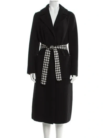 Pre-owned Dawn Levy Wool Coat In Black