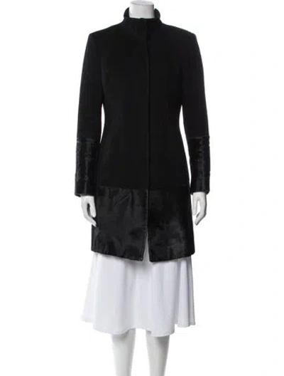 Pre-owned Dawn Levy Wool Coat In Black