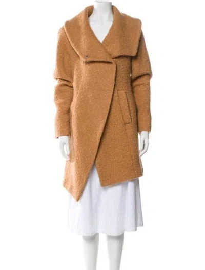 Pre-owned Dawn Levy Wool Coat In Neutral