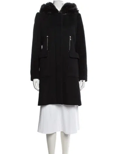 Pre-owned Dawn Levy Wool Parka In Black