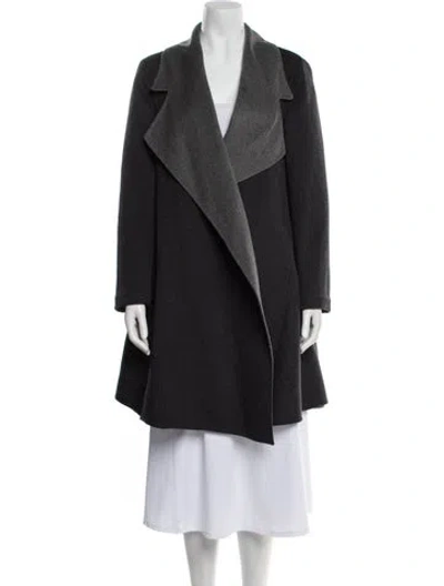 Pre-owned Dawn Levy Wool Peacoat In Black
