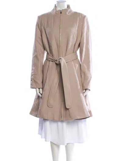 Pre-owned Dawn Levy Wool Trench Coat In Neutral
