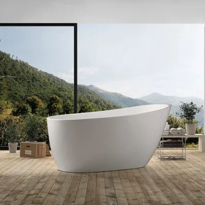 Dax 66.93'' X 29.12'' Freestanding Soaking Acrylic Bathtub In Glossy;glossy
