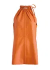 Day Birger Et Mikkelsen Amice Sleeveless Leather Top In Orange