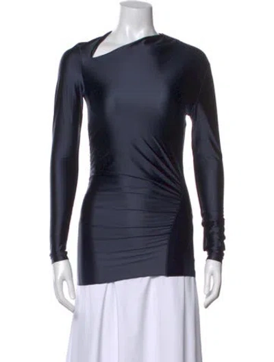Pre-owned Day Birger Et Mikkelsen Asymmetrical Long Sleeve Top In Blue