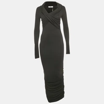 Pre-owned Day Birger Et Mikkelsen Black Wrap Jersey Cilian Midi Dress S