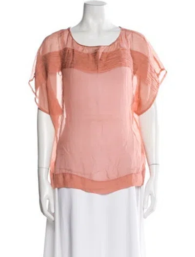 Pre-owned Day Birger Et Mikkelsen Crew Neck Short Sleeve Blouse In Pink