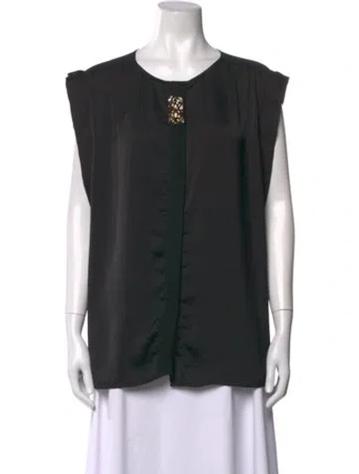Pre-owned Day Birger Et Mikkelsen Crew Neck Sleeveless Top In Black