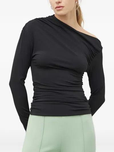 Day Birger Et Mikkelsen Draped Ruched Top In Black