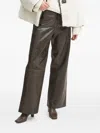 Day Birger Et Mikkelsen Elijah Belted Straight-leg Leather Trousers In Brown