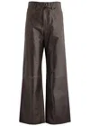 Day Birger Et Mikkelsen Elijah Belted Straight-leg Leather Trousers In Brown