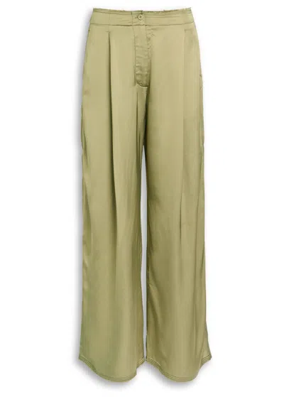 Day Birger Et Mikkelsen Fisher Fluid Satin Wide-leg Trousers In Green