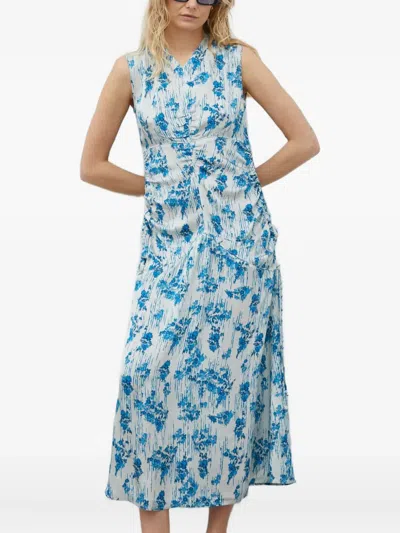 Day Birger Et Mikkelsen Floral Gathered Midi Dress In Blue