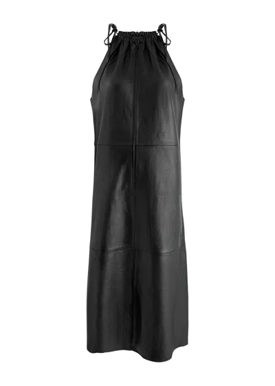 Day Birger Et Mikkelsen Floressa Leather Midi Dress In Black