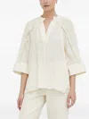 Day Birger Et Mikkelsen Fringe V-neck Blouse In White