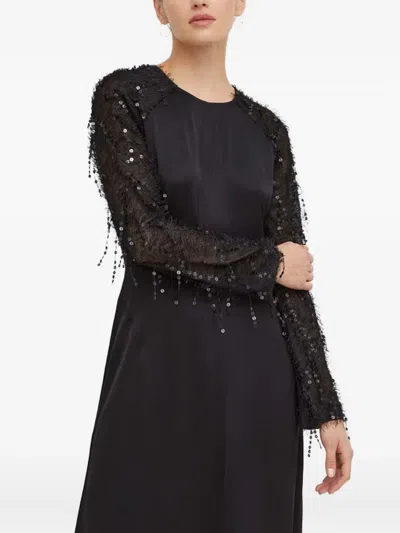 Day Birger Et Mikkelsen Fringed Midi Dress In Black
