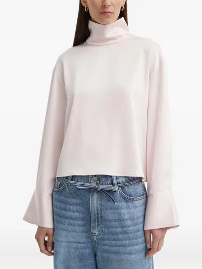 Day Birger Et Mikkelsen Funnel-neck Flared-cuff Top In Pink