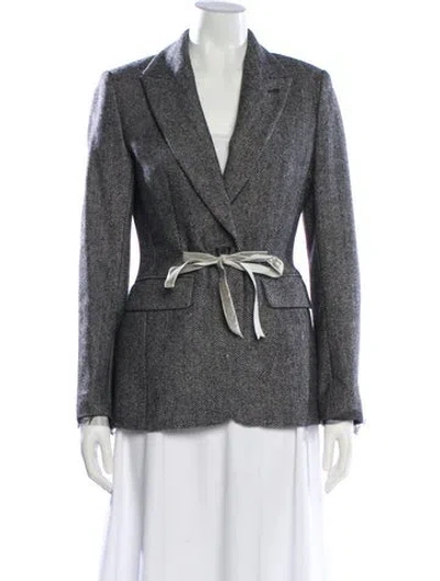 Pre-owned Day Birger Et Mikkelsen Houndstooth Print Blazer In Gray